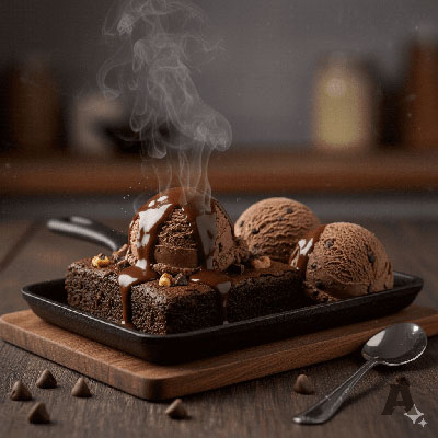 SIZZLING BROWNIE WITH ICE CREAM